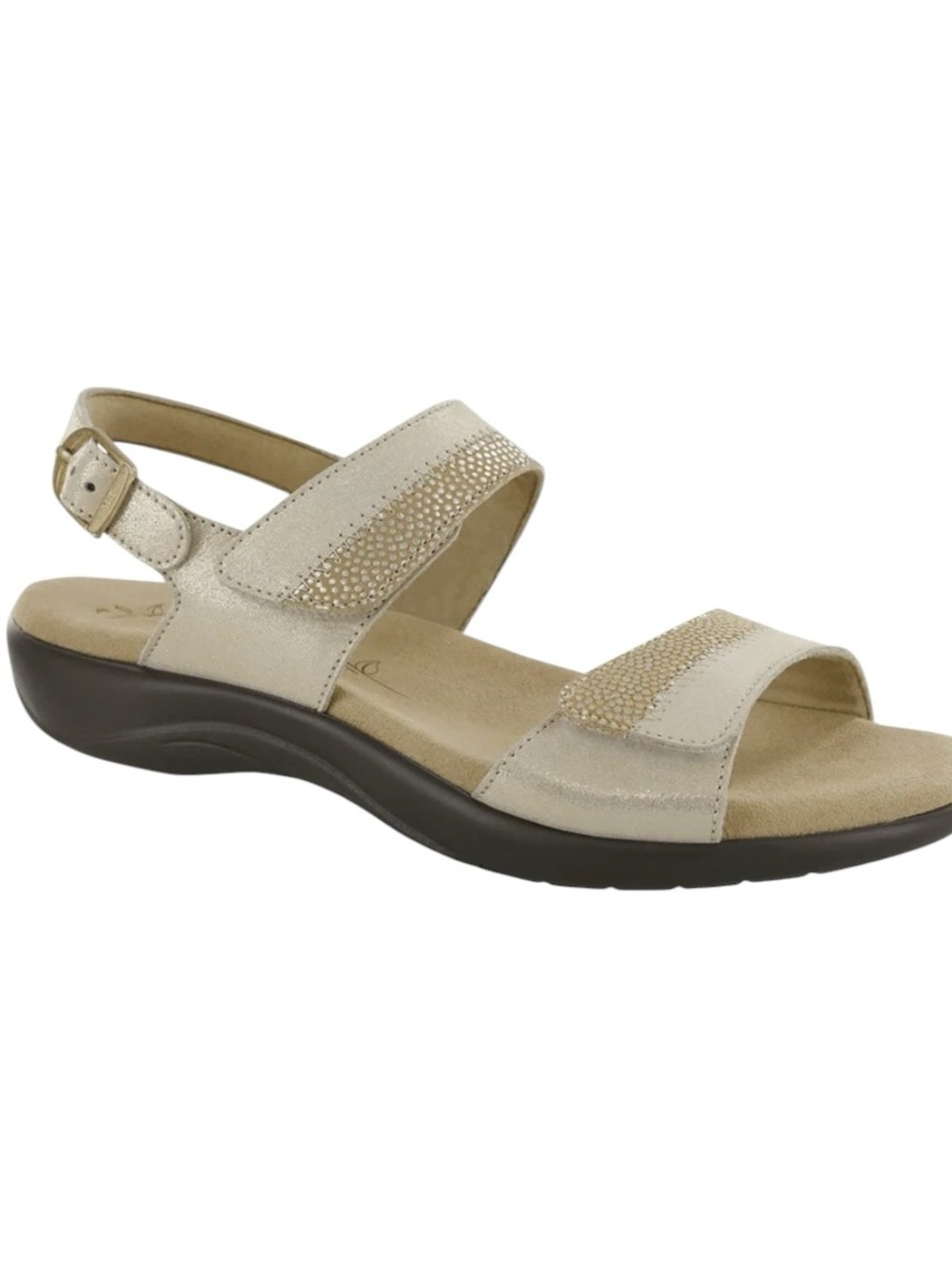 New SAS Nudu Heel Strap Sandal In Golden Leather Size 11 N $165